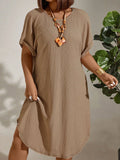 Fongt Women's Clothing 2024 Summer New Short-Sleeved Solid Color