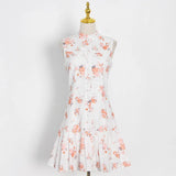 Fongt Dress Women's Spring High Sense 2025 Women's New Temperament Sleeveless Skirt Floral Dress Dress