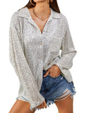 Fongt 2025 Women's New Fashion Sleeve Long-Sleeved Collar Temperament Casual
