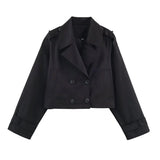 Fongt Explosion Women's Double Slame Short Windbreaker Jacket Women's