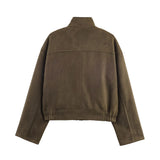 Fongt 2025 Fashion Loose Zipper Jacket Women's A15035