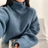 Dark Academia Oversized Crochet Knit Sweater-Outfit