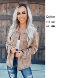 Fongt Fall 2024 New Casual Fashion Corduroy Rivet Long Sleeve Jacket 22273-Outfit
