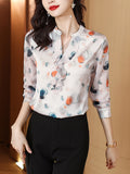 for Women 2023 Fall V-neck Women's Luxury Blouses Flower Women Tops Elegant and Youth Woman Blouses Basic Female