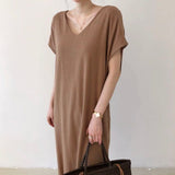 Clothes Women Vintage Sleeveless V-Neck Maxi Long Dresses Sundress