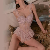 Fongt Lace Sling Aja Aja Crocus After Opening Seduction Sexy Summer Pure Pyjamas Woman 2025 New Bodysuit
