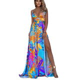 Fongt Spring 2025 Leafs Four-Sided Dress Bohemia Suspension Shoulder
