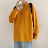 Sleeve T-shirt Men Oversized Solid Hip-hop Streetwear Tops Tees Loose Pullovers Cotton Basic Casual Tshirts Male