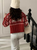 Buttoned Retro Printed Cardigan-Outfit