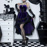 Summer New Dark Sexy Hot Girl Slim, Neck Tie, Waist Pull-Down Dress Girl-Outfit