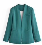 New Multi-Color Solid-Color Slimming Simple Leisure Suit Jacket 2274773-Outfit