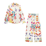 Poplin Shirt 2918047 Printed Pajamas Style Trousers 2903047 Set-Outfit