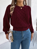 Shooting 2025 Autumn And Winter Pure Color Lantern Long Sleeves To Close The Waist Tidly Sweater Women's