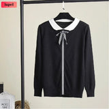 Sleeve Knit Pullover Tops Women Spring Summer Stripe Tshirts Korean White Black Knitwear Jumper Tee New