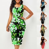 Round Neck Sleeveless Fashionable Printed
