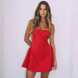 Strapless Upturned Flare Mini Dress-Outfit