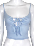 Fongt New Open Back Hollow Short Small Strap Top Women-Outfit