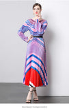 Fongt New Women's Dress Dress Oversized Dress Print 100 Folds T-Shirt With T-Shirt Holiday Casual Dress