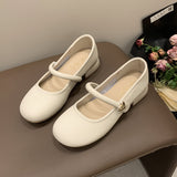Fongt Head Light Mouth Retro 100 With Skirt Coarse Heel Single Shoes Women 2025 New Summer White French Mary Treasure Shoes
