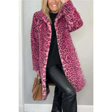 Fongt 2025 Fashion Leopard-Print Warm Plush Long Coat