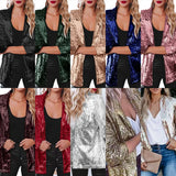 Fongt Casual Beads Blouse Squint Long Sleeve Commuter Wind Collar Temperament Small Suit