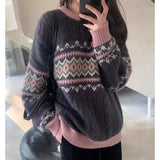 Fongt Goods French Lazy Wind Soft Waxy Retro Sweater Female Autumn Winter Large Size Design Sense Twist Diamond Sweater Female-Outfit