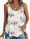 / Summer 2024 New Solid Color Round Collared Sleeveless Sling Vest Top-Outfit