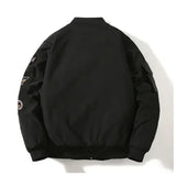 and winter thick embroidery trendy men jackets baseball uniforms couples bomber jackets casual loose jackets-Outfit