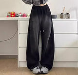 Logo Print Vintage Washed Baggy Sweatpants-Outfit