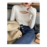 Fongt Women's Winter Atmosphere In The Winter Blouse Spring And Autumn 2023 New Design Sense Hollow Knit