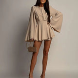 Fongt Women's New Fashion Temperament Show-Back Short Dress To The Waist Thin Dress