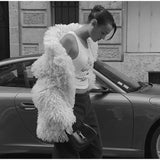 Faux Fur Fringe Coat-Outfit