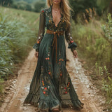 Fongt Shein Ethnic Bohemian Print Holiday Beach Dress
