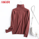 Chic Women 100% Wool Turtleneck Sweater Vintage Office Ladies Thin Knitted Jumper Tops
