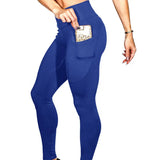 Yoga Pants Solid Color Body-Building Exercise Running Fitness Training Tights Leggings For Women-Outfit