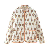 2024 Autumn And Winter Women's Street Fashion Print Casual Coat Quilted Padded Coat W028 6404-Outfit