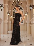 Formal Occasion Dresses Maxi Black Appliques Dresses for Dancing Parties Long Elegant and Beautiful Women Dress-Outfit