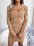 Shooting 2025 Autumn And Winter Sexy Hollow Buns Hips And Hips Skirt Sweater Skirt Women's
