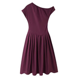Fongt Women's ZA Summer New Temperament Light Long Shoulder Folded Dress