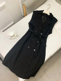 Trench Vests Coats 2 Piece Sets Women Casual Double Breasted Gabardina Sleeveless Jackets Turtleneck Winter Thicken