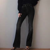 High-Waisted Stretch Women's Wear Jeans-Outfit