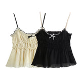 New Spring Style Small Bow Decorated With Texture Slim Halter Top 7200012-Outfit