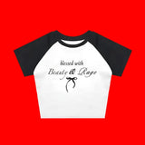 Beauty and Rage Text Graphic Top-Outfit