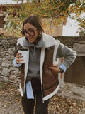 Fongt New Women's Fur All-In-One Velvet Splicing Cotton Vest Vest Vest Coat Women's Top A19588
