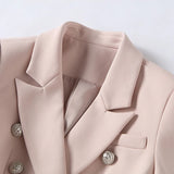 QUALITY New Fashion 2023 Baroque Designer Blazer Women's Long Sleeve Double Breasted Metal Lion Buttons Blazer Jacket