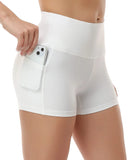 Women's High-Waisted Yoga Three-Point Belt Pocket Running Training Tight Quick-Dry Elastic Fitness Shorts-Outfit