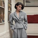 Fongt Women's Clothing 2025 Spring Fashion Waist Suit A-Word Long Half-Dress Temperament Two Sets