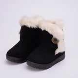 Snow Boots Turned-over Baby Plush Children Boots for Boys Girls Artificial Fur High Top Keep Warm Kids Winter