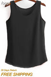 Korean Fashion Blouses Women White O-Neck Sleeveless Chiffon Vest Woman Tops Female Shirts 3XL Basic Solid Women