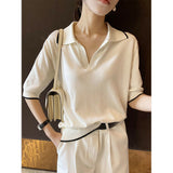 Short Sleeve Women Summer New Casual Loose All-match Daily Simple Mujer Streetwear